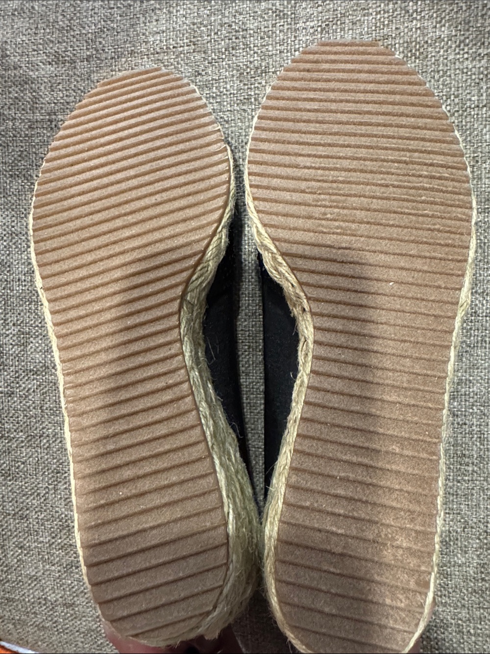 ⭐️ Anne Klein Flex AKEZZIE Black Sparkle Espadrille Wedge ⭐️ NWOT - Picture 3 of 4
